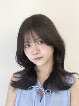 アマトウキョウ アユンチェ(AMA TOKYO×AYUNCHE) 韓国ヘア　透明感カラー　2wayバング  レイヤーカット   顔周り