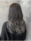 冬カラーハイトーン×シルバーアッシュグラデ―ジョンカラー