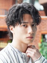 フィフス 大分(fifth) 大分シャドウパーマメンズカットセンターパートマッシュウルフ