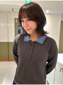オリーブブラウン×くびれボブ