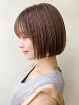 アプリール 北見(Aprire)&nbsp;小顔前髪ありグレージュふんわりショートボブ透明感夏カラー