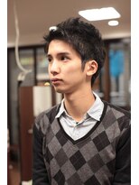 ヘアメイク グリーン アール(HAIR MAKE Green R)&nbsp;アップバングメンズショートスタイル