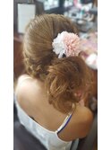 編み込みサイドアップ