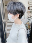 【二階堂光孝】小顔マッシュショートパーマグレージュ透明感
