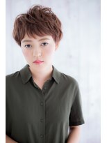 ミック ヘアアンドビューティー 大山店(miq  Hair&Beauty)&nbsp;カシスブラウンくせ毛風ボーイッシュオン眉ショートc1