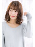 くせ毛風ゆるフェミニン♪ミストバング大人巻きロブヘアa1