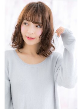 ヘアアンドビューティー ミック(Hair & Beauty miq) くせ毛風ゆるフェミニン♪ミストバング大人巻きロブヘアa1