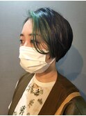 【新宿penelope】インナーグリーン×前下がりショート！　遠藤至