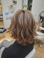 ジーウィズヘアー(G-with hair) ミディアムハイライト×オーガニックカラー(ベージュ)