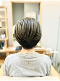 【脱白髪染めハイライト】★ハイライト★ショートボブ