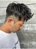 メンズマッシュショートスパイラルパーマニュアンスパーマ眉毛