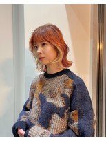 ロンド 表参道店(Lond)&nbsp;インナーカラー オレンジ ベルボブ