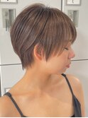 30代40代大人女性/前髪ありショートボブ/ショートヘア/髪質改善