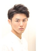 メンズビジネスツーブロック刈り上げショートアップバング理容室