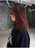 高発色カラー/レッドブラウン/海外風レイヤー/海外ヘア/鎖骨ボブ