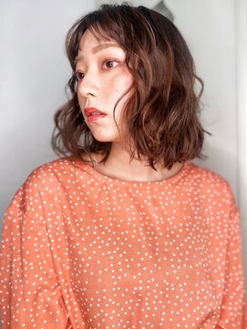 カバーヘア ブリス 戸田公園西口店(COVER HAIR bliss) 前髪パーマ切りっぱなし抜け感ウェットヘアp1戸田公園20代30代