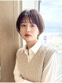 〔岩田莉奈〕地毛風縮毛矯正 ひし形ショートボブ 白髪染め 新宿
