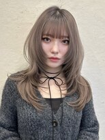 ライン(LINE)&nbsp;韓国風/レイヤー/前髪カット/オリーブ/透明感/ハッシュカット