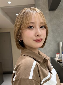 サンド 池袋 2nd(sand) あご下2cmボブ#ミルクティーベージュ#ハイトーン