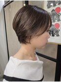 ショートカット グレージュカラー