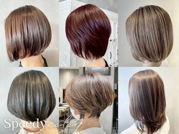 スピーディーカラー 足利大月店の写真/【全体染め￥2,700】高コスパ×スピーディー施術で毎月の白髪染めを美しく♪匂い・刺激を抑えるレゾ取扱☆