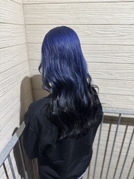 アン ブリーチ 大宮駅東口店(UN BLEACH) ブリーチ2回 ネイビーブルールーツカラー
