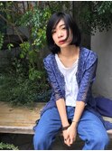 〔people〕重めでクールなボリュームボブ