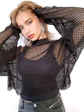 アルバム 銀座(ALBUM GINZA) ブロンドベージュレイヤー_ピンクベージュボブルフ_47680