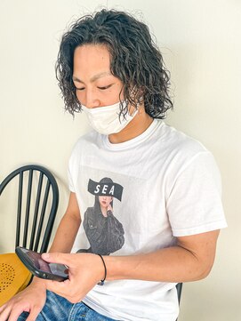 ヒビヲ(HIBIO) ツイストスパイラルパーマツーブロックメンズマッシュメンズヘア