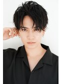 韓国マッシュ×コンマヘア×ダークグレージュ×黒髪×パーマヘア