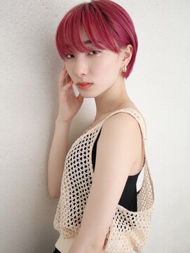 ブゾン(buZon) 【buZonブゾン】耳掛けショート×ビビッドピンクカラー