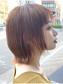 外ハネショートミニボブ　薄めバング×ブラウン
