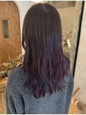 ラベンダーピンク×ゆるふわロング