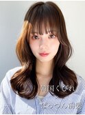 シースルーバングうる艶髪艶感似合わせカット美髪大人美人