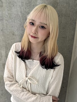 モニカ(MONIQA) 【ブロンド×ブラック】ブリーチデザインカラー