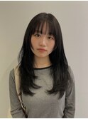 韓国ヘアー顔周りレイヤーおくれ毛前髪長岡/新潟/宮関