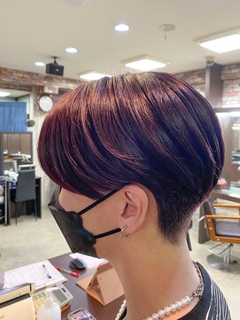 アオアクア 新越谷店(AO-AQUA) 赤みブラウン/メンズカット/マッシュ男子/韓国風メンズ/眉毛