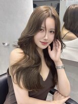 オニキス(ONYX)&nbsp;C158ブリーチ無しダブルカラーオリーブベージュ髪質改善