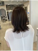 赤羽美容院おすすめエアリーブラウンミディアムレイヤースタイル