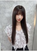 イメチェン/レッドブラウン/フルバング/似合わせカット/八王子駅