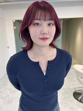 つやつやカシスレッド/ゆるふわ韓国風レイヤー