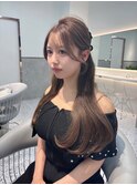 ベージュカラー/透明感カラー/レイヤーカット/韓国ヘア/顔周り