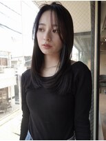 ローエ バイ デコ(Rohe by DECO)&nbsp;ウザ2way bang layerと透明感暗髪ブラウン　【英心】