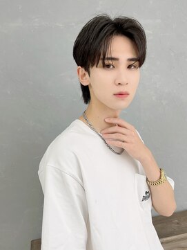 ネイビー 博多(NAVY) 博多/髪質改善/ナチュラルブラック×コンマバングマッシュ