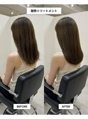 髪質改善 酸熱トリートメントでまとまる艶髪ストレート