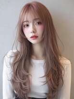 ロッソ 大橋店(Rosso) ピンクベージュのゆる巻きロング【大橋】