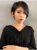 【raugh】大人可愛い20代30代40代黒髪前下がりショート