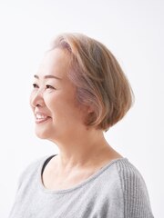 【えがお美容室】50代60代に人気◎ヘアセットが簡単 ひし形ボブ 