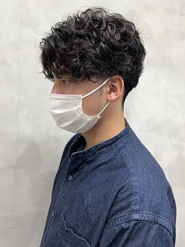 ウクラ バイ レシッド 池袋(uchla by rcid) モテる黒髪束感スパイラルパーマ×刈り上げアップバングショート