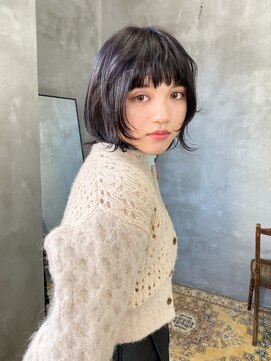 テトヘアー(teto hair) ショートウルフ　ダークグレージュ　ウルフカット